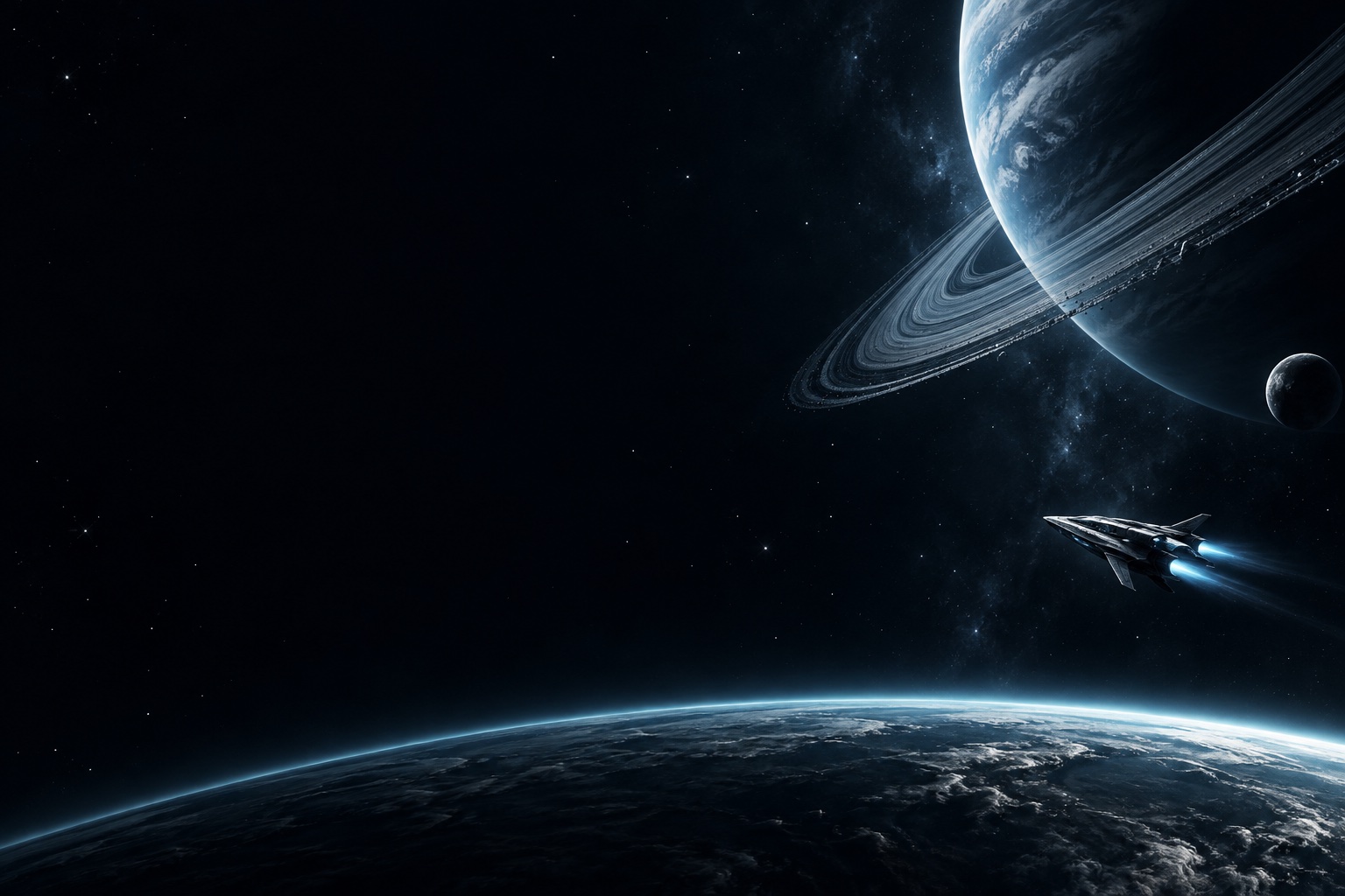 Blue space landscape for Top One Trader Launchpad